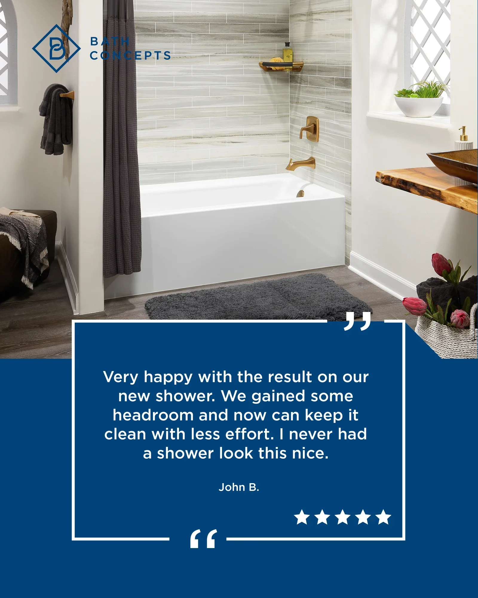 Tub-to-Shower Conversion