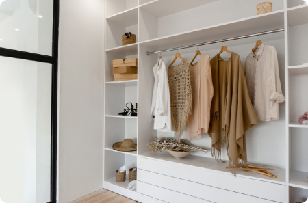 Closets and Walk-Ins Maximize your storage with a custom-designed closet. Beautifully organized, perfectly functional, and a touch of luxury.