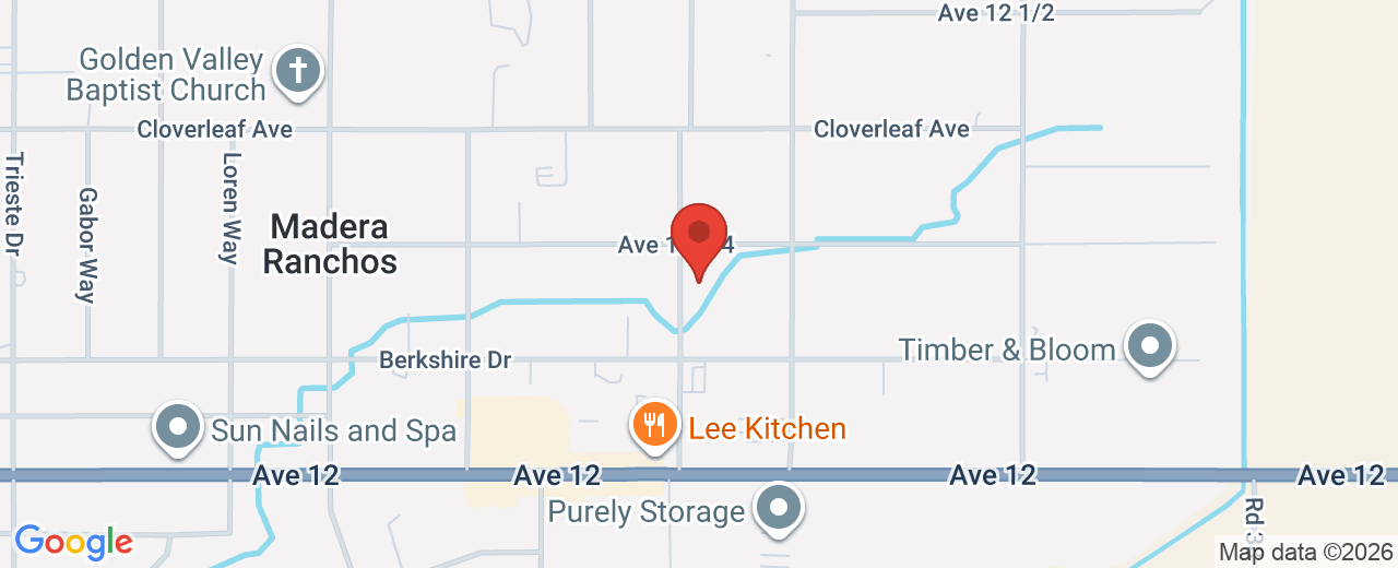 Map showing 12199 Fernwood Dr., Madera, CA, 93636