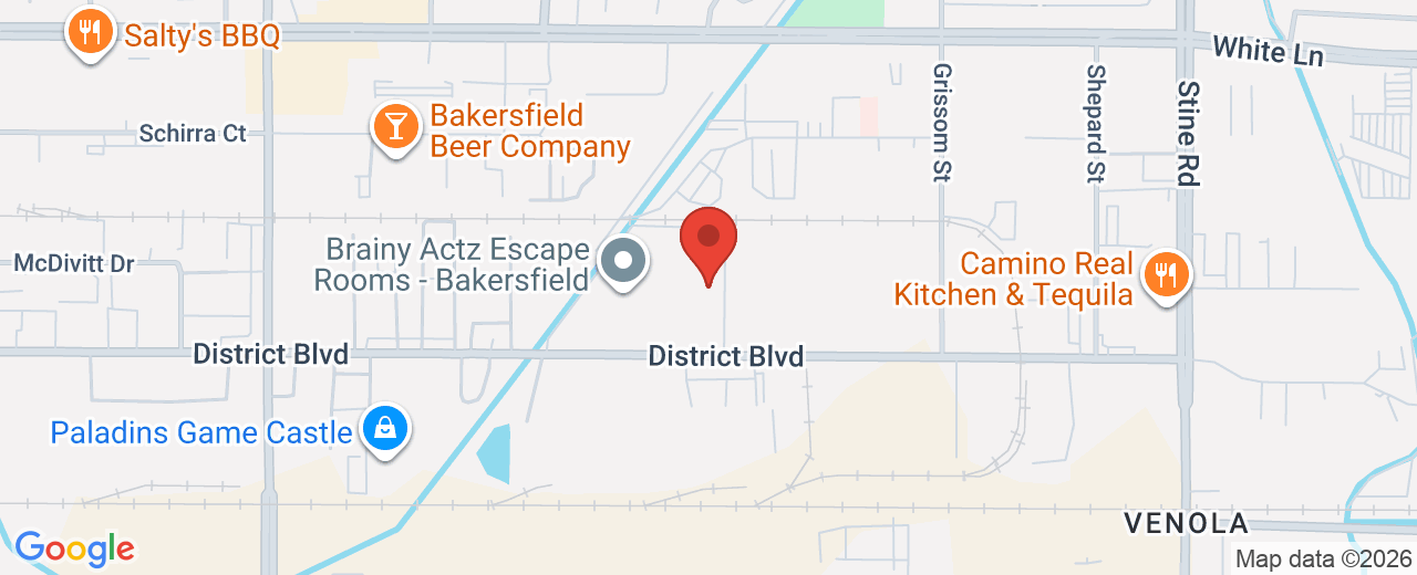 Map showing 5630 District Blvd Ste 111, Bakersfield, CA, 93313