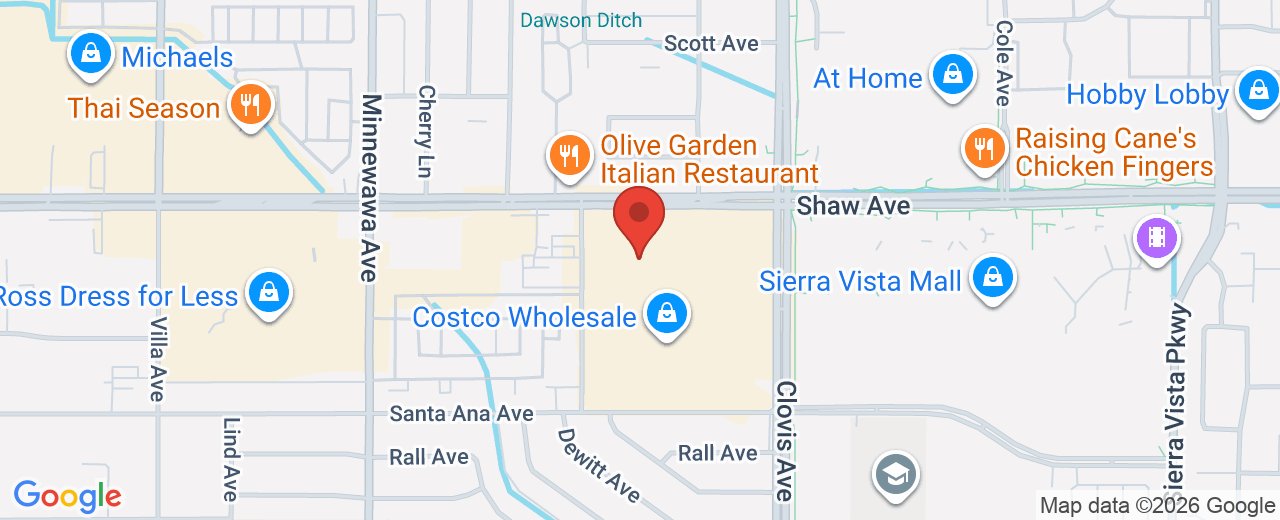 Map showing 510 Shaw AVe, Clovis, CA, 93612